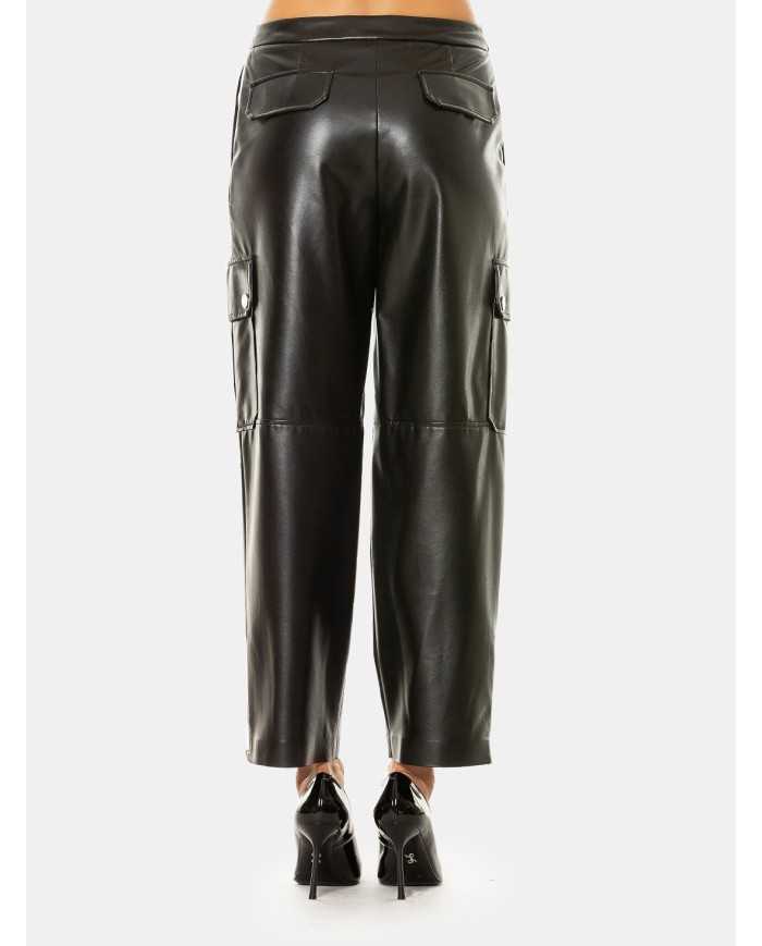 SIMONA CORSELLINI Pantalone cargo in ecopelle