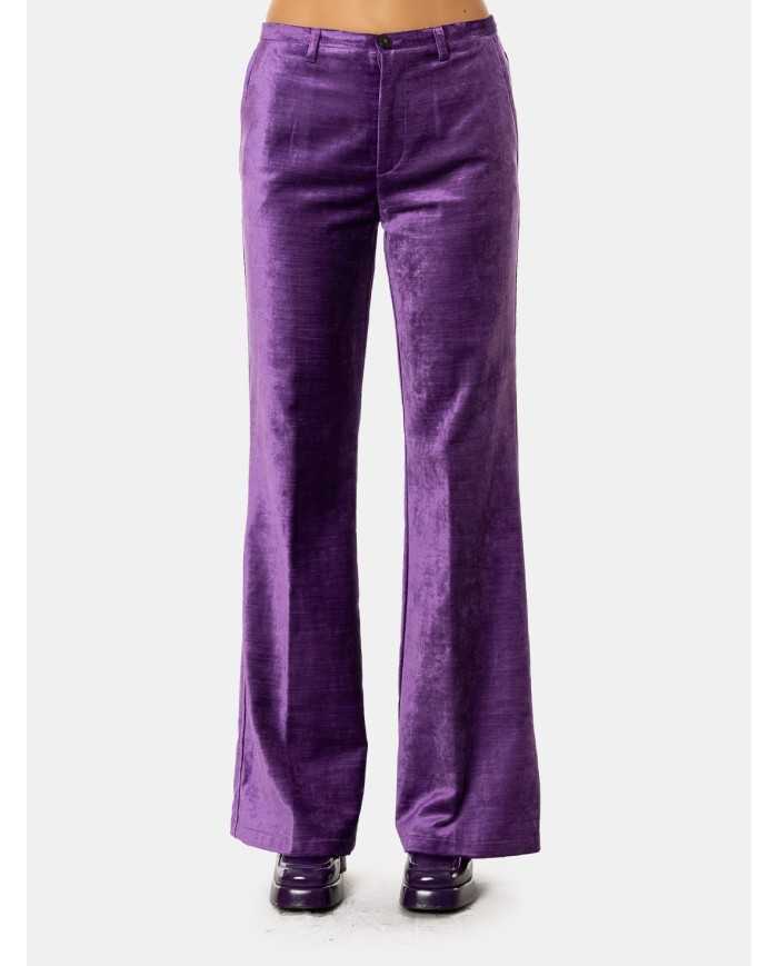 forte_forte Pantalone palazzo in velluto di cotone e viscosa