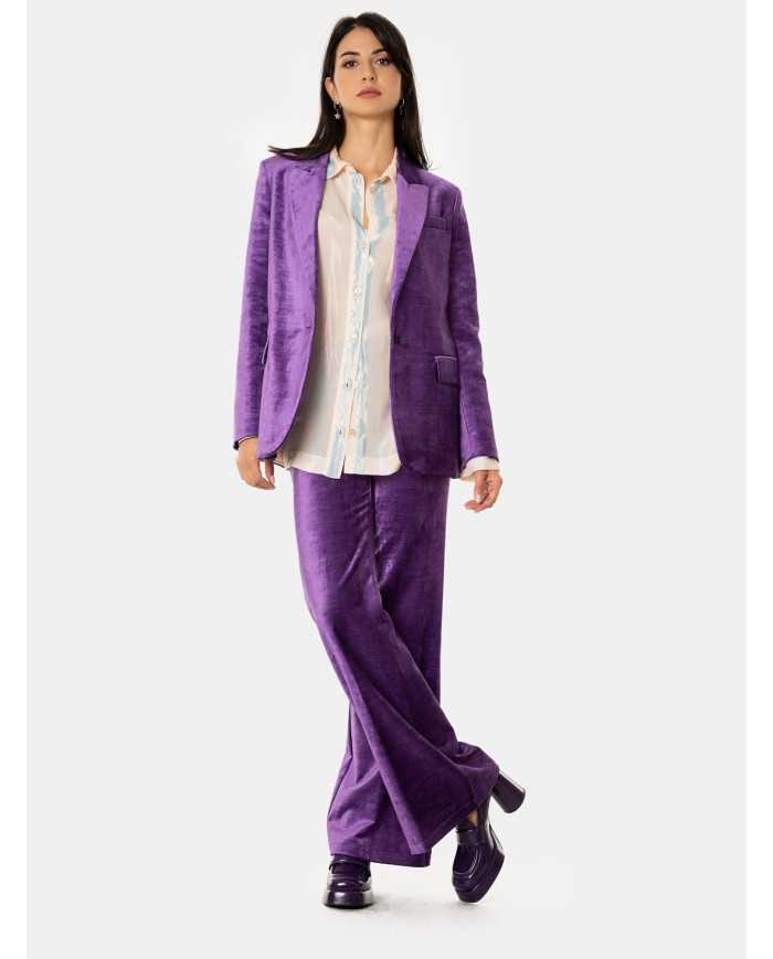 forte_forte Pantalone palazzo in velluto di cotone e viscosa