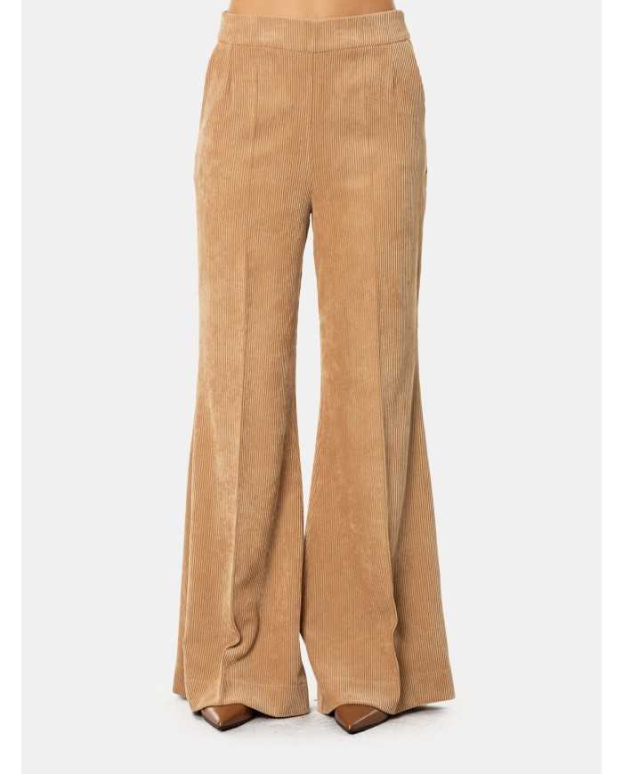 D.EXTERIOR Pantalone a zampa in velluto a coste