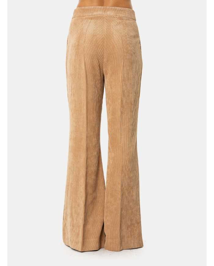 D.EXTERIOR Pantalone a zampa in velluto a coste