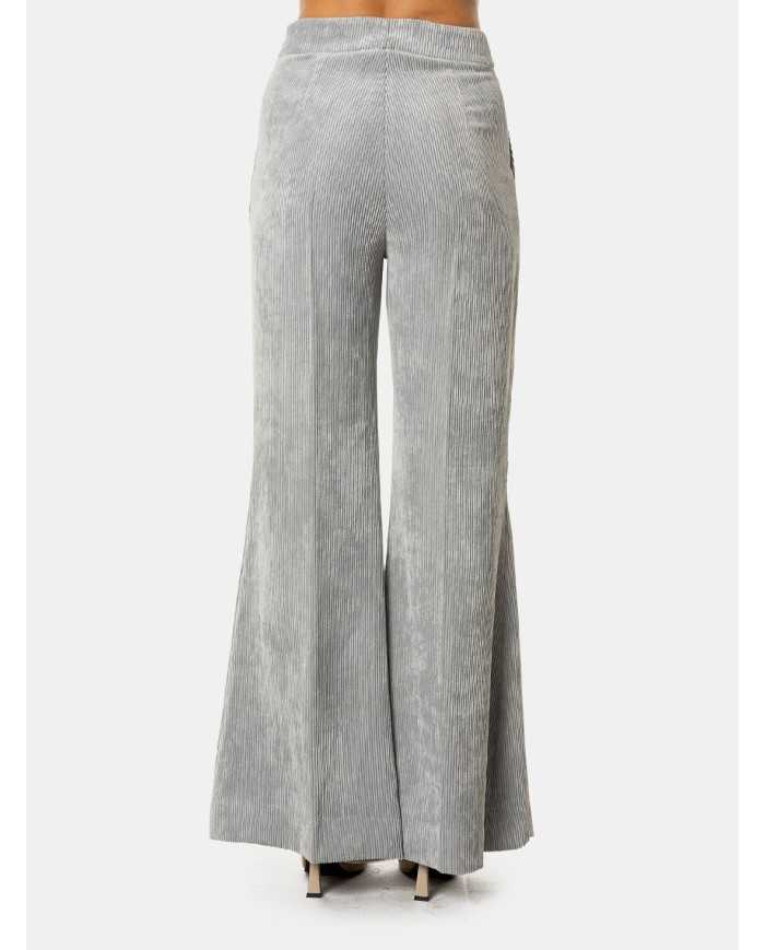 D.EXTERIOR Pantalone a zampa in velluto a coste