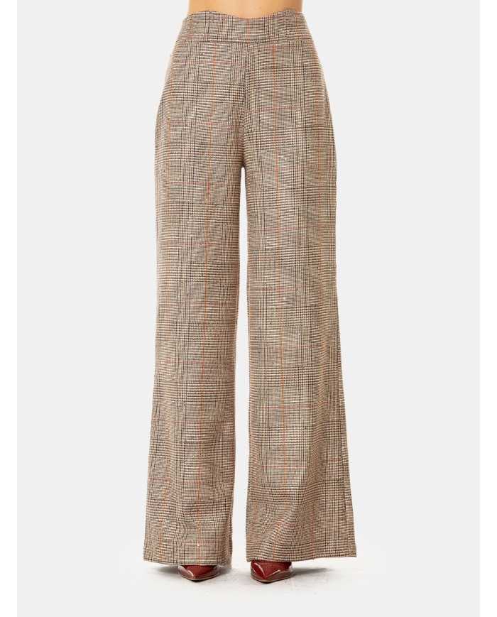 TWENTY FOURHAITCH Pantalone Barrel quadri