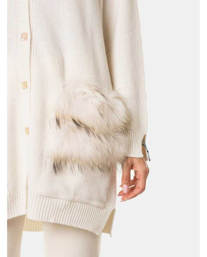VANISE' Caridgan con pelliccia