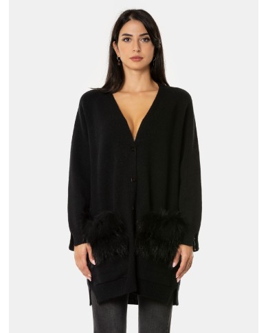 VANISE' Cardigan con pelliccia VANISE' Cardigan con pelliccia