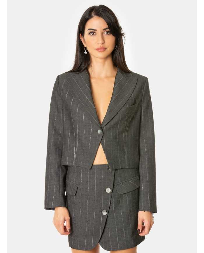 SIMONA CORSELLINI Giacca corta gessata