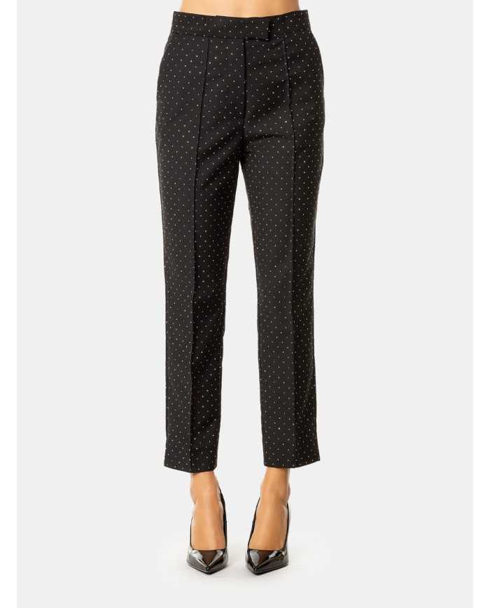 SIMONA CORSELLINI Pantalone tailleur con strass