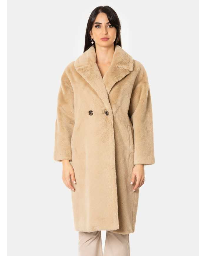 ZOE PARIS Cappotto oversize ecopelliccia