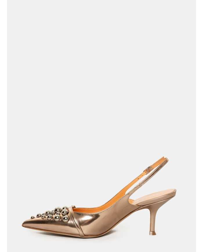 LELLA BALDI Sandalo slingback con borchie