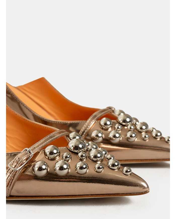 LELLA BALDI Sandalo slingback con borchie