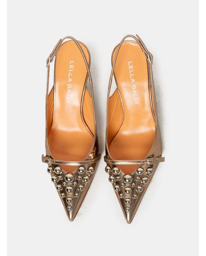 LELLA BALDI Sandalo slingback con borchie