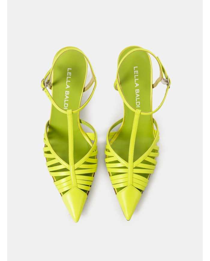 LELLA BALDI Sandalo slingback in pelle