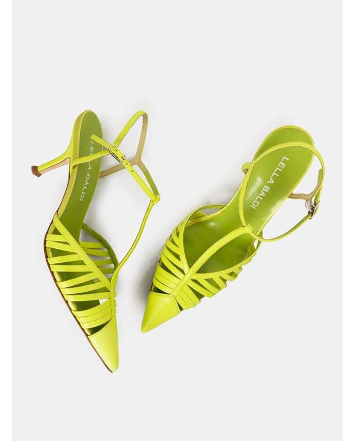 LELLA BALDI Sandalo slingback in pelle