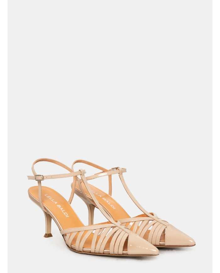 LELLA BALDI Sandalo slingback in vernice