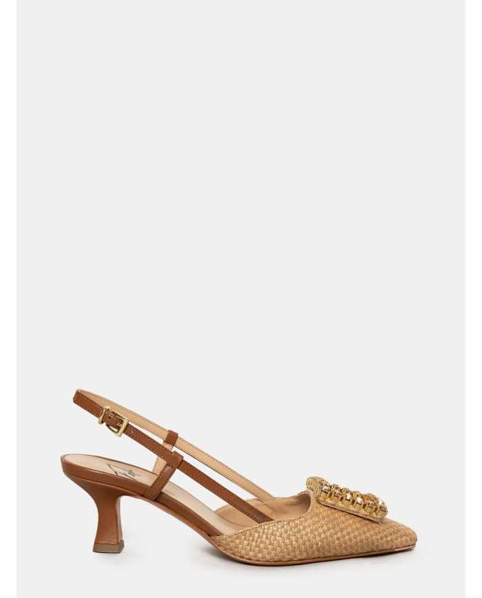 FESTA Sandalo slingback in raffia