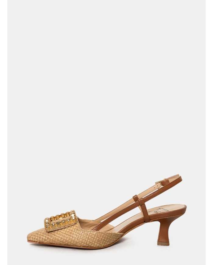 FESTA Sandalo slingback in raffia