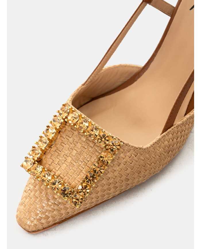 FESTA Sandalo slingback in raffia