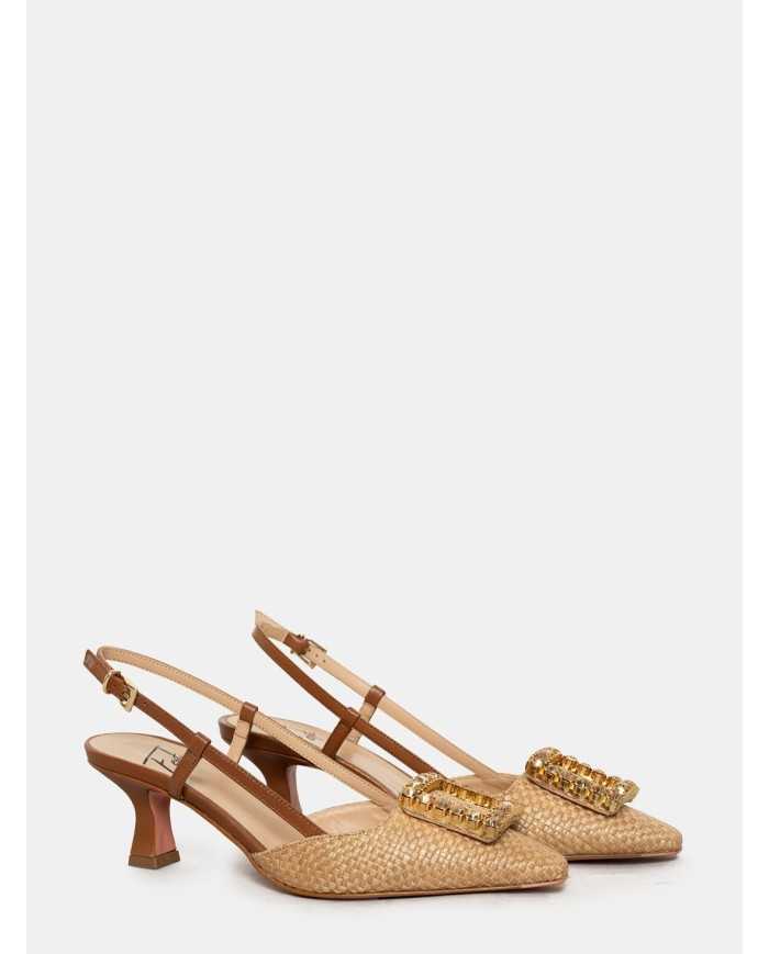 FESTA Sandalo slingback in raffia