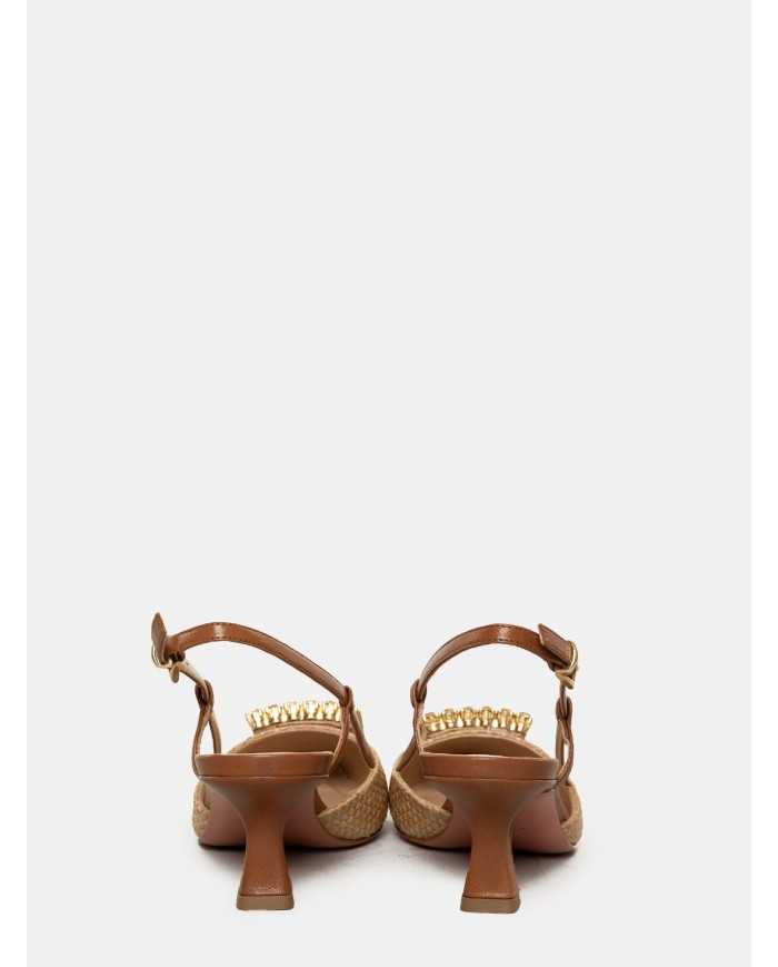 FESTA Sandalo slingback in raffia