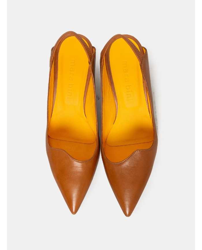 mara bini Sandalo slingback in pelle
