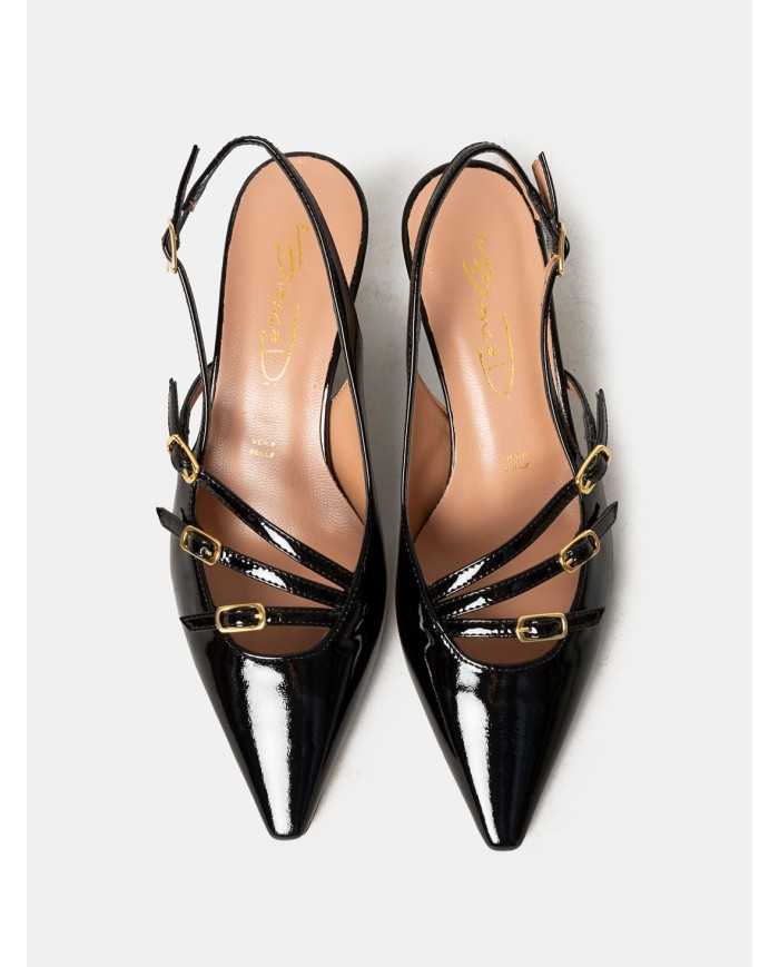 BIANCA DI' Sandalo slingback in vernice
