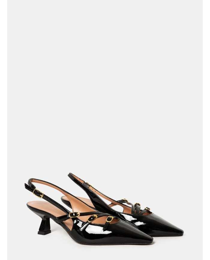 BIANCA DI' Sandalo slingback in vernice