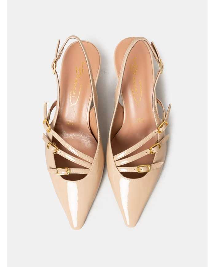 BIANCA DI' Sandalo slingback in vernice