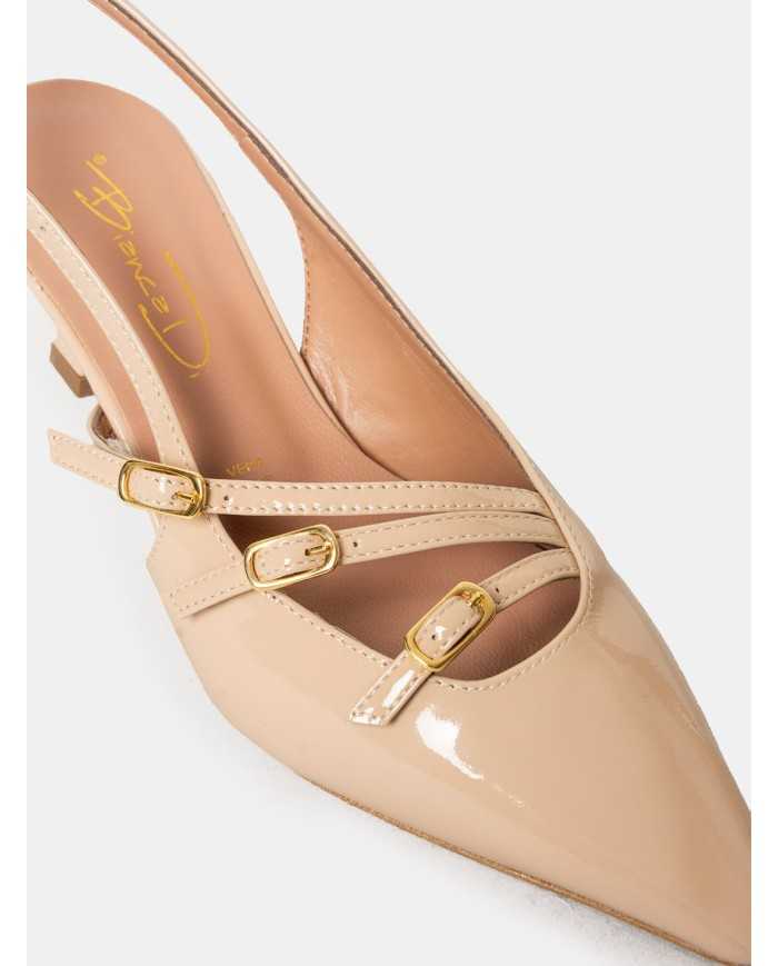 BIANCA DI' Sandalo slingback in vernice
