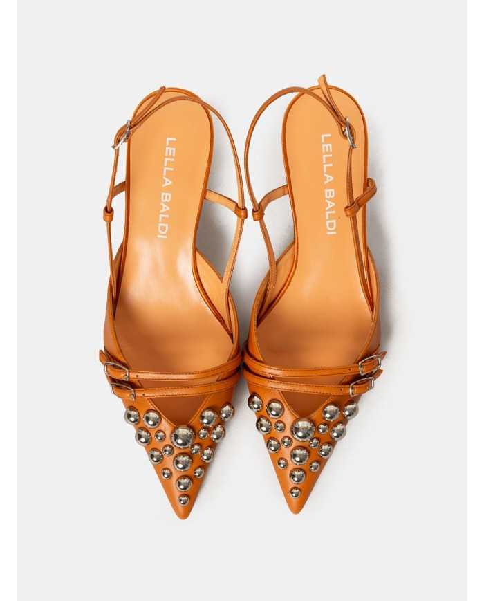 LELLA BALDI Sandalo slingback in pelle