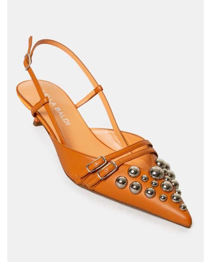 LELLA BALDI Sandalo slingback in pelle