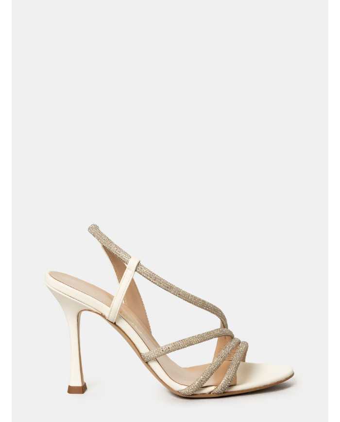 ninalilou Sandalo in pelle con swarovski