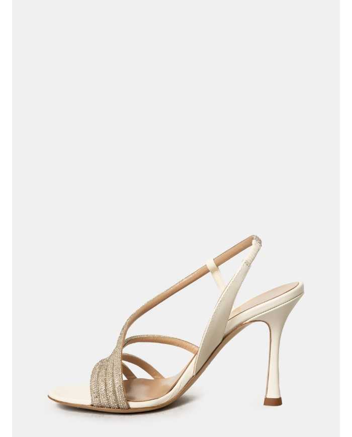 ninalilou Sandalo in pelle con swarovski