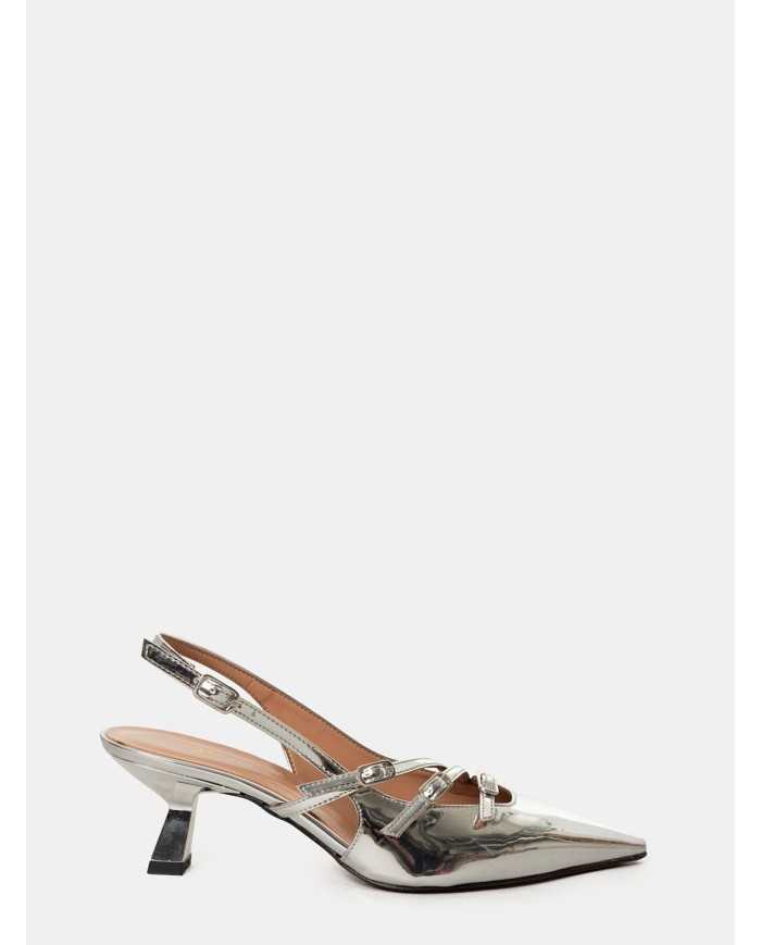 BIANCA DI' Sandalo slingback in pelle specchio