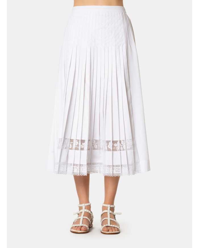 BEATRICE B Gonna plissettata con pizzo