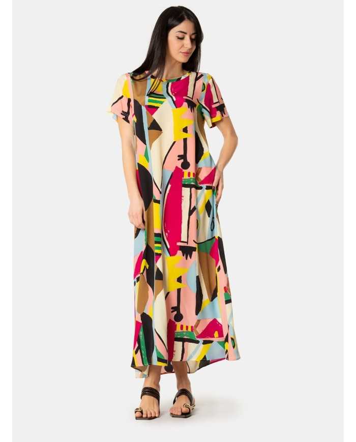 MAXMARA WEEKEND Abito a fantasia in seta