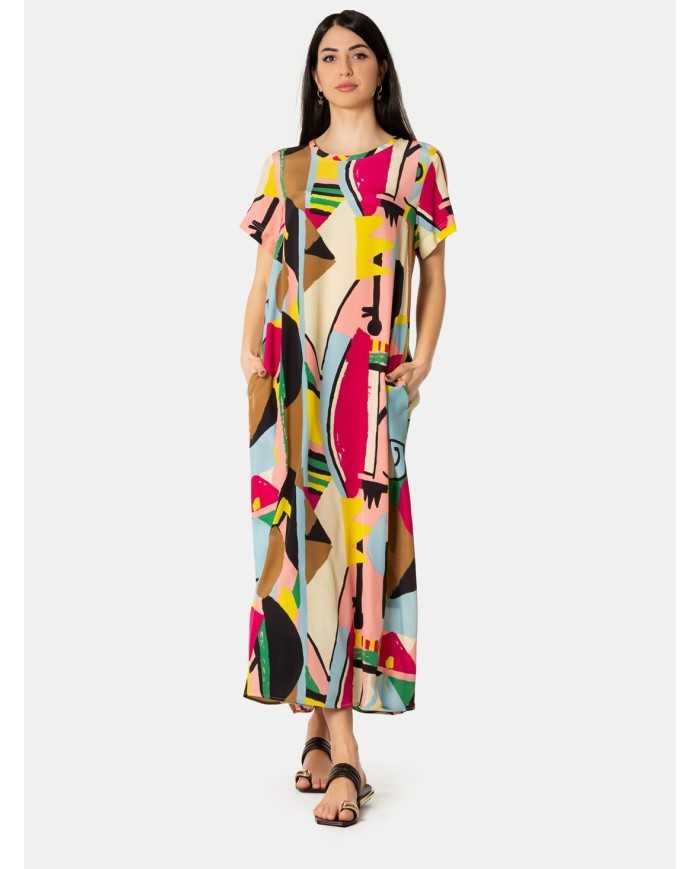 MAXMARA WEEKEND Abito a fantasia in seta