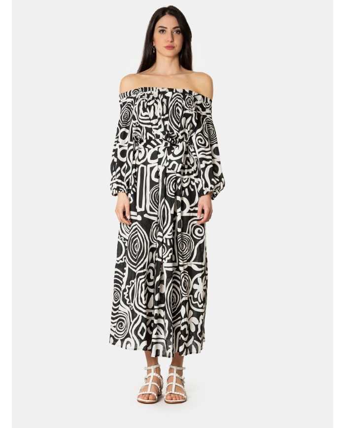 LIVIANA CONTI Abito a fantasia in lino