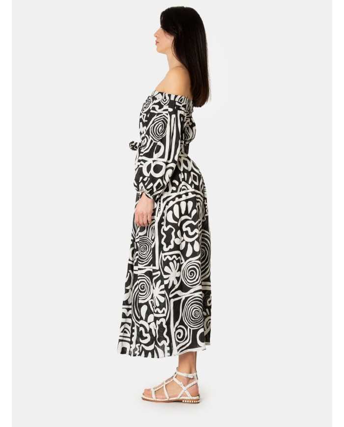 LIVIANA CONTI Abito a fantasia in lino