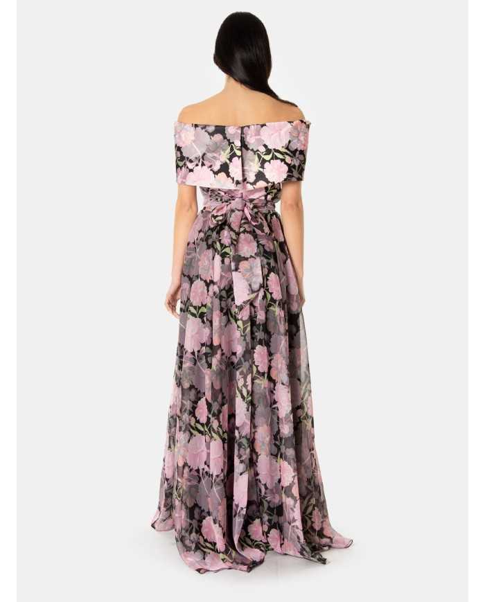 GIADACURTI Resort Abito rever duchesse chiffon