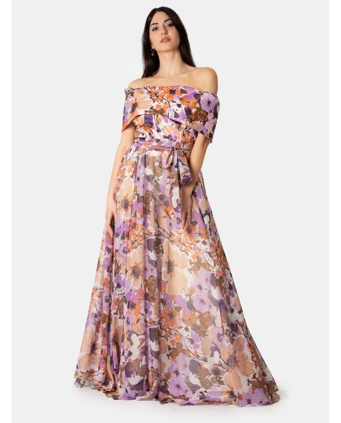 GIADACURTI Resort Abito rever duchesse chiffon