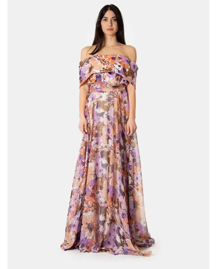 GIADACURTI Resort Abito rever duchesse chiffon