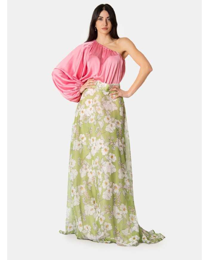 GIADACURTI Resort Top monospalla in satin