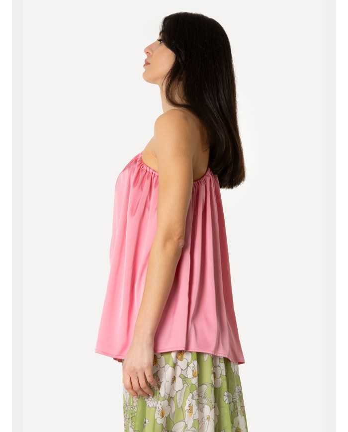 GIADACURTI Resort Top monospalla in satin