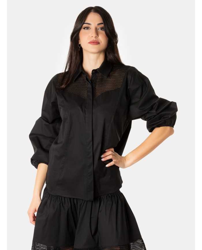 JIJIL Camicia con rete traforata