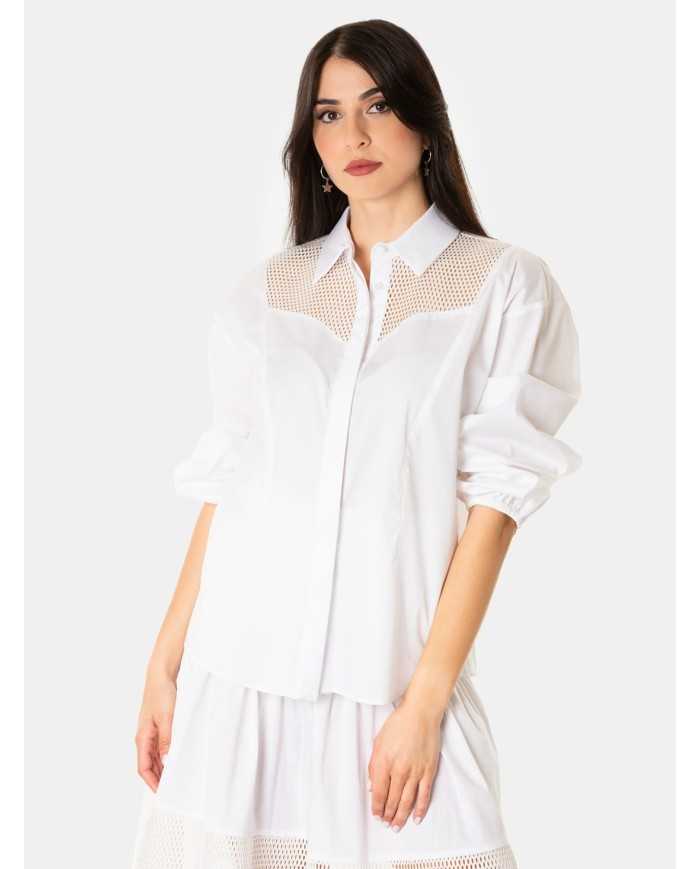 JIJIL Camicia con rete traforata