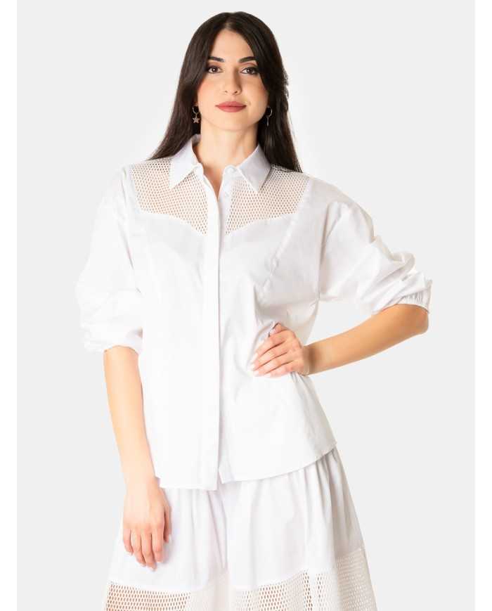 JIJIL Camicia con rete traforata