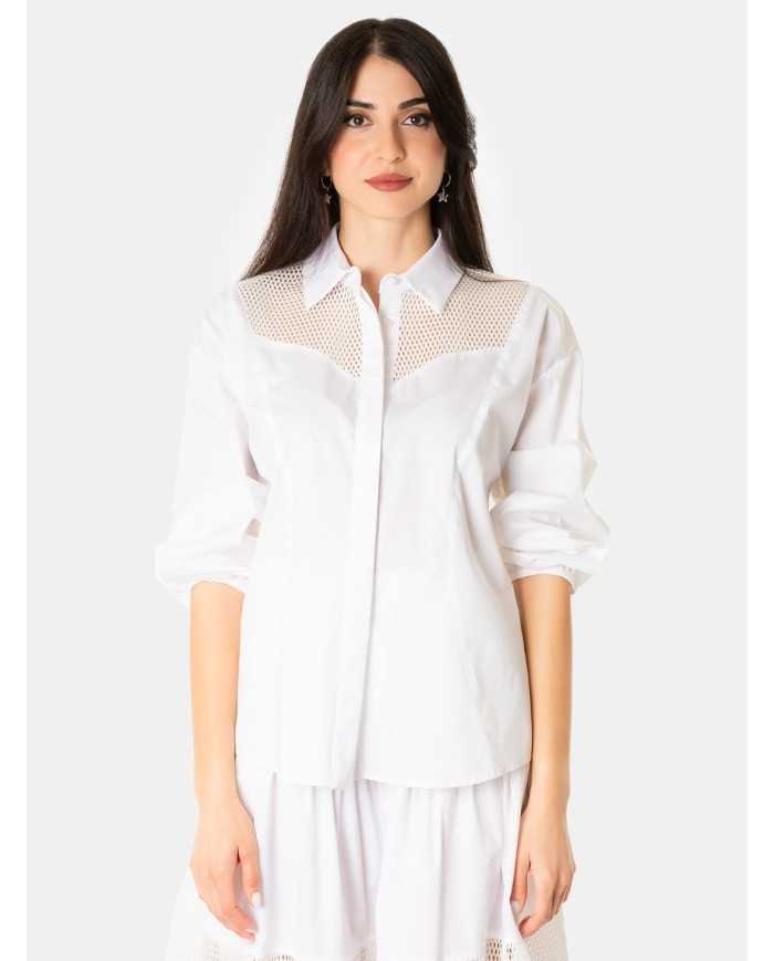 JIJIL Camicia con rete traforata