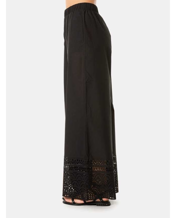 JIJIL Pantalone ampio con pizzo sul fondo