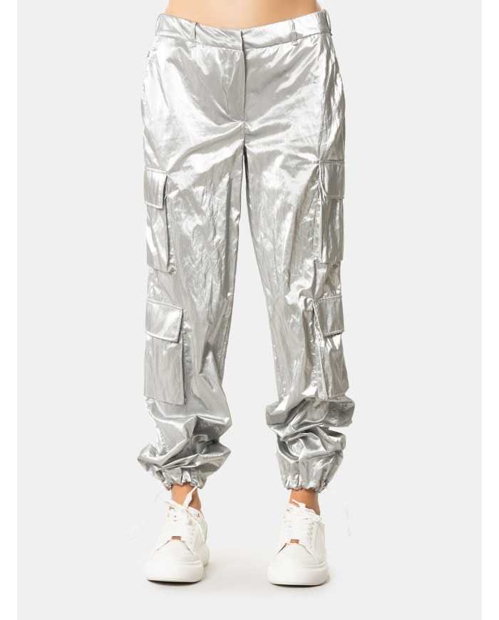 JIJIL Pantalone cargo laminato