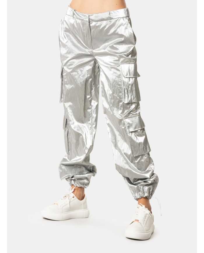 JIJIL Pantalone cargo laminato